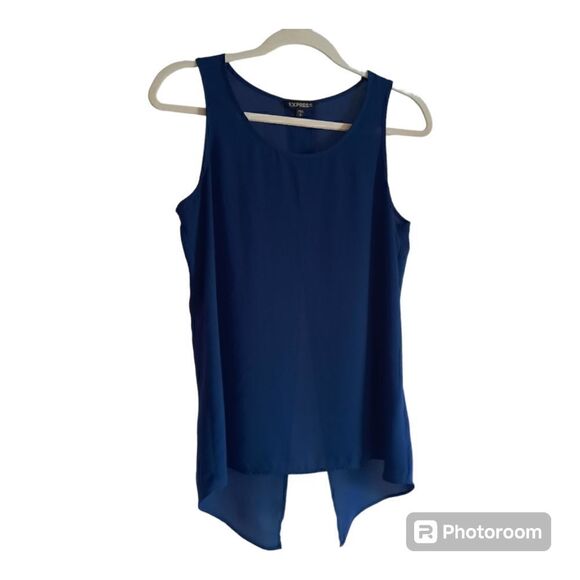 Express Tops - Express Dark Heliotrope Back Slit Sleeveless Blouse Tank